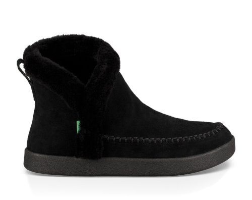 Bottes Sanuk Nice Bootah Suède Femme - Noir HQDJBV614